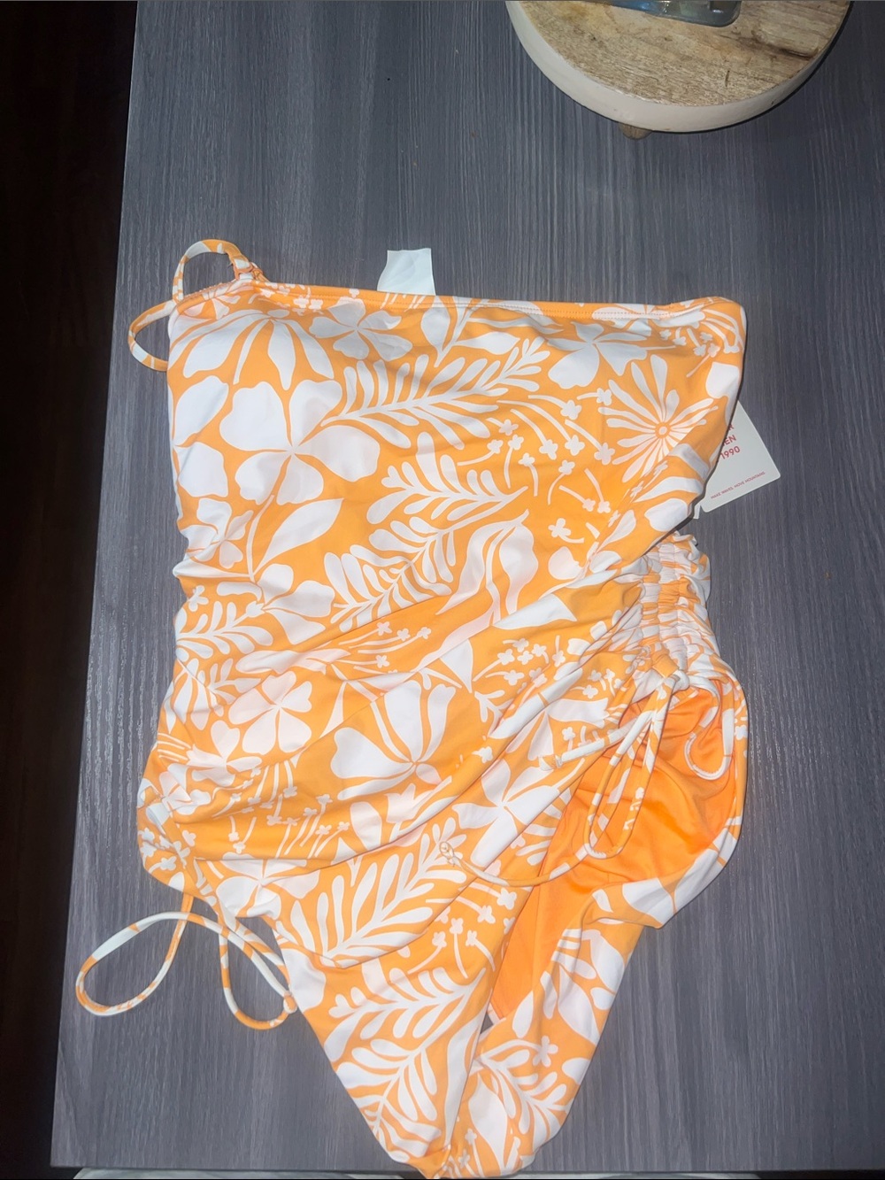 Roxy Orange & White Floral One-Piece Swimsuit